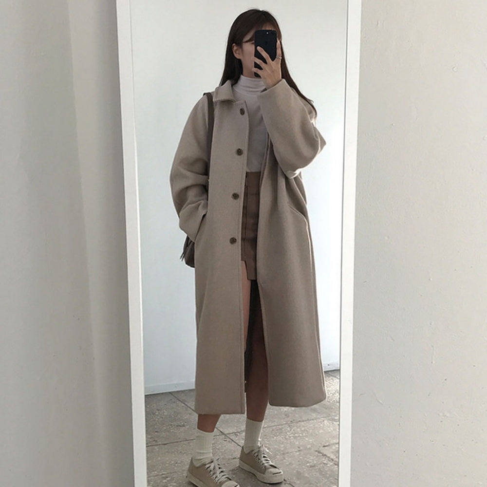 ロング丈ステンカラーコート