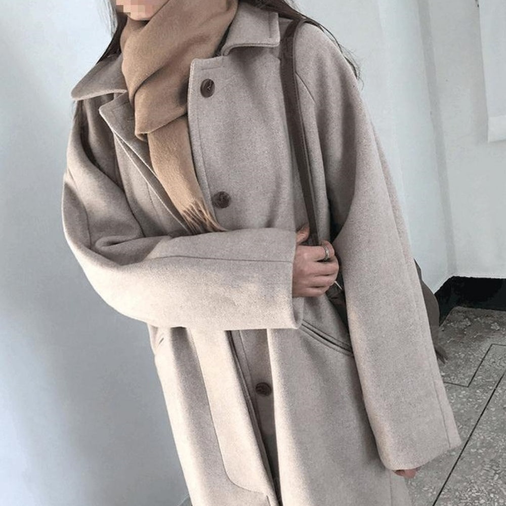 ロング丈ステンカラーコート