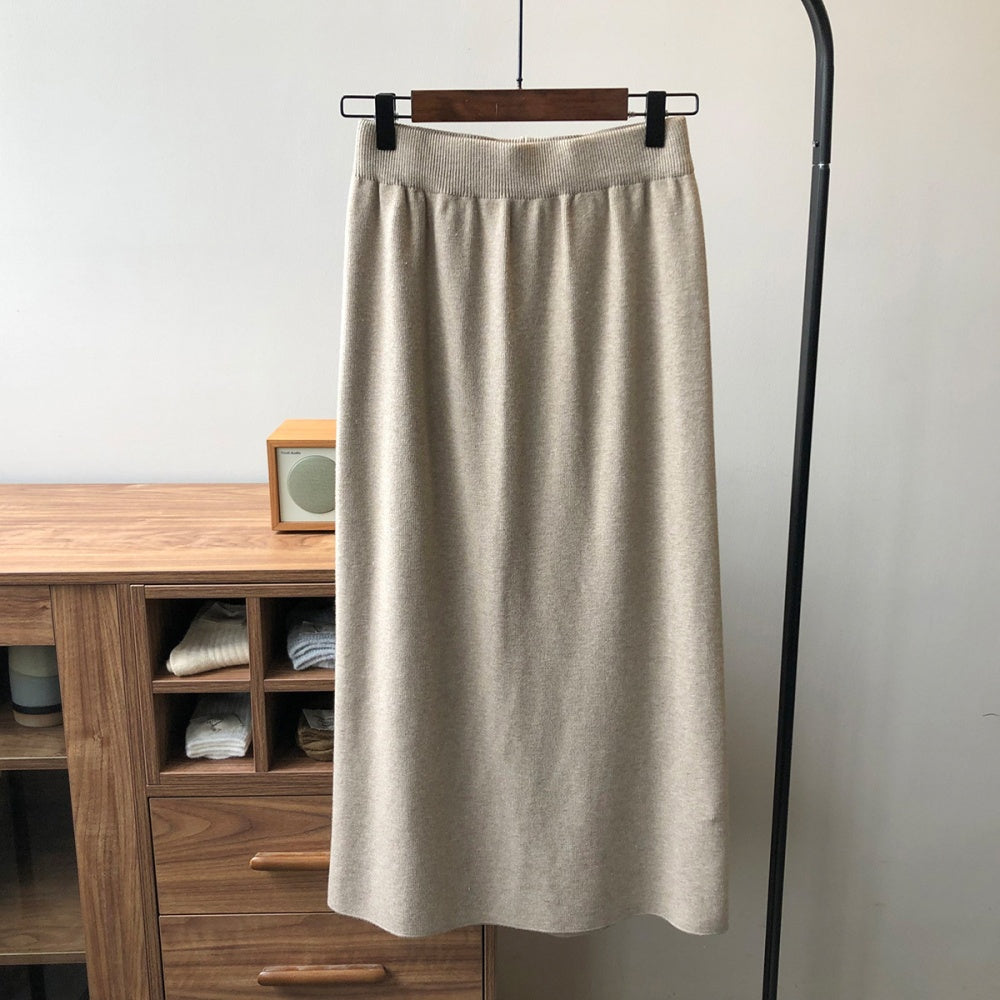 シンプルニットワンステップスカート