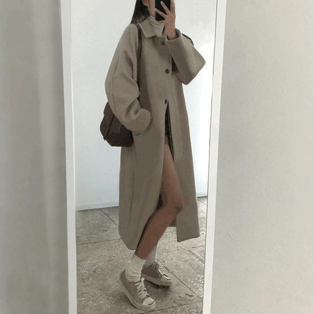 ロング丈ステンカラーコート