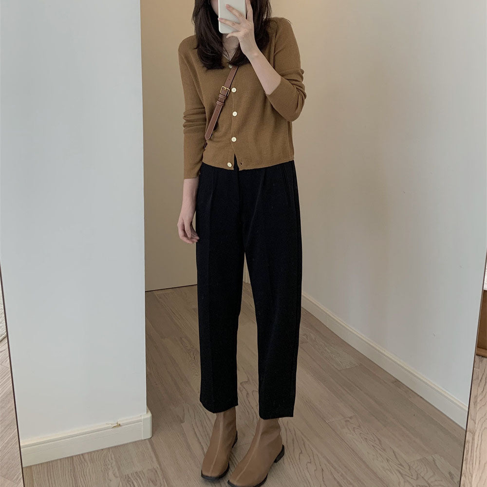 七分丈タックパンツ