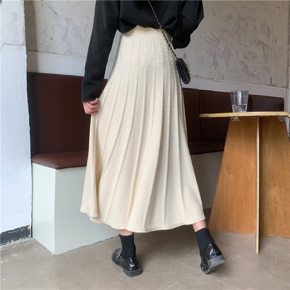 Aラインニットロングスカート