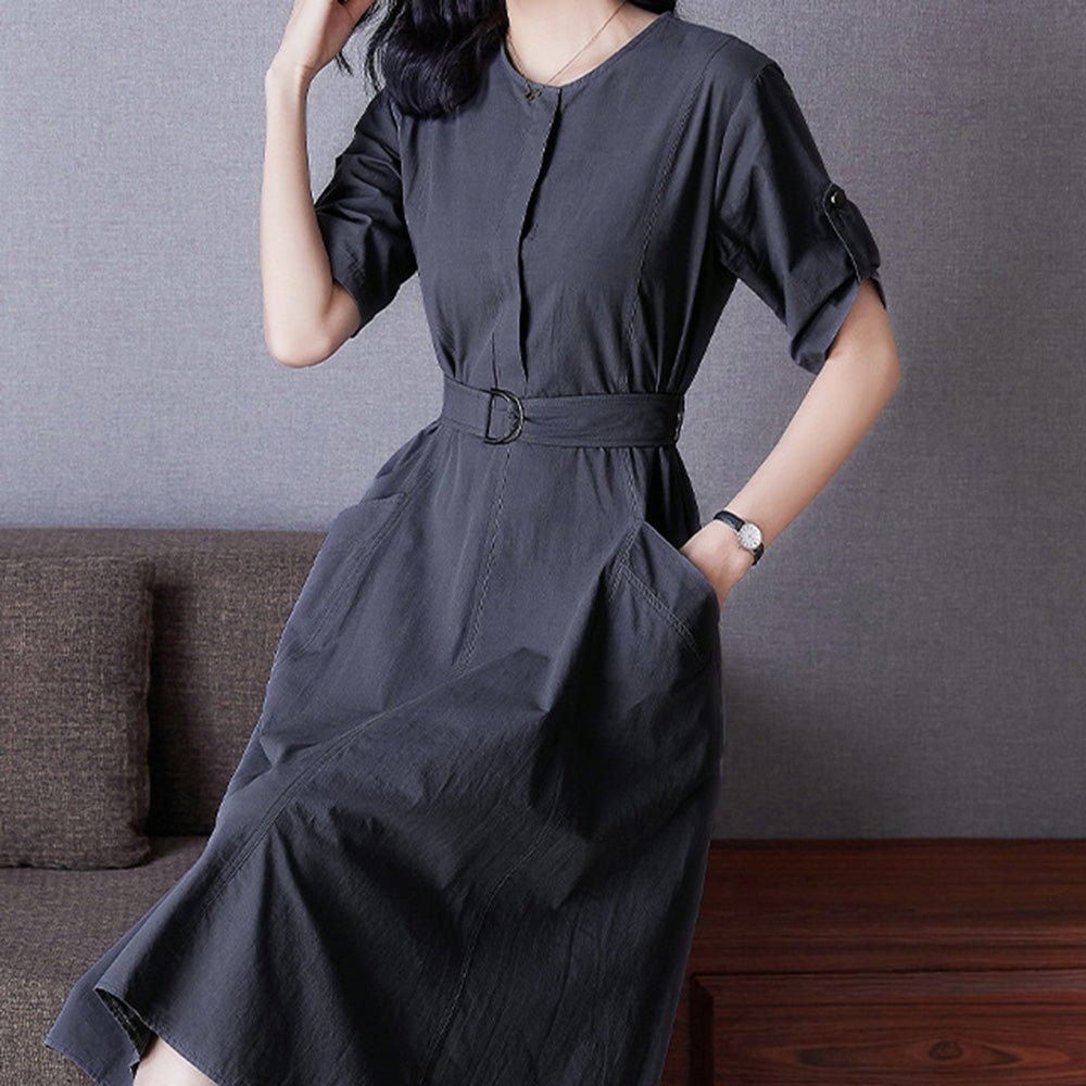 大人ミリタリーAラインワンピース｜オフィスカジュアル レディース 通販【ミレジェネ】