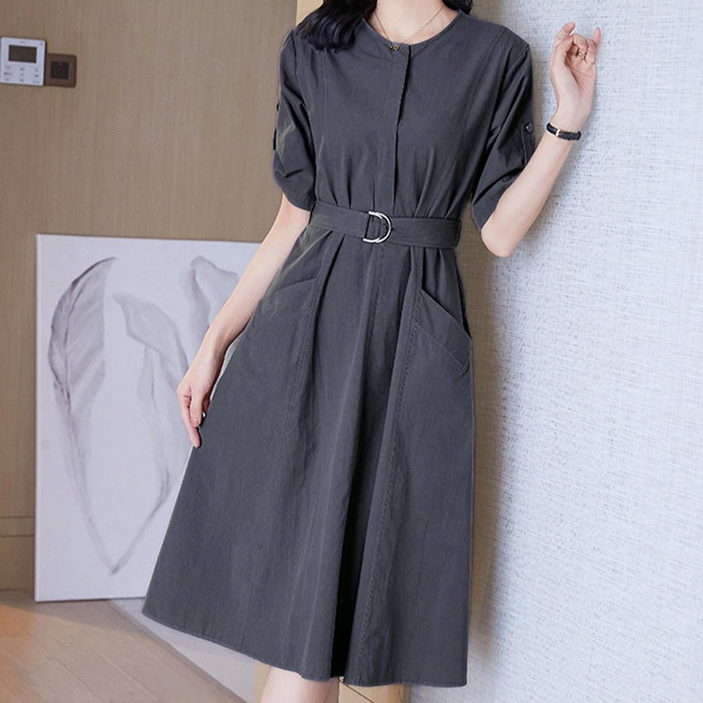 大人ミリタリーAラインワンピース｜オフィスカジュアル レディース 通販【ミレジェネ】