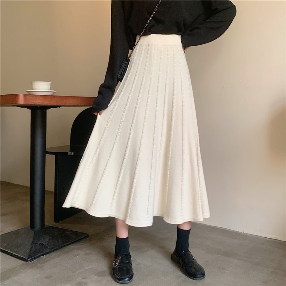 Aラインニットロングスカート