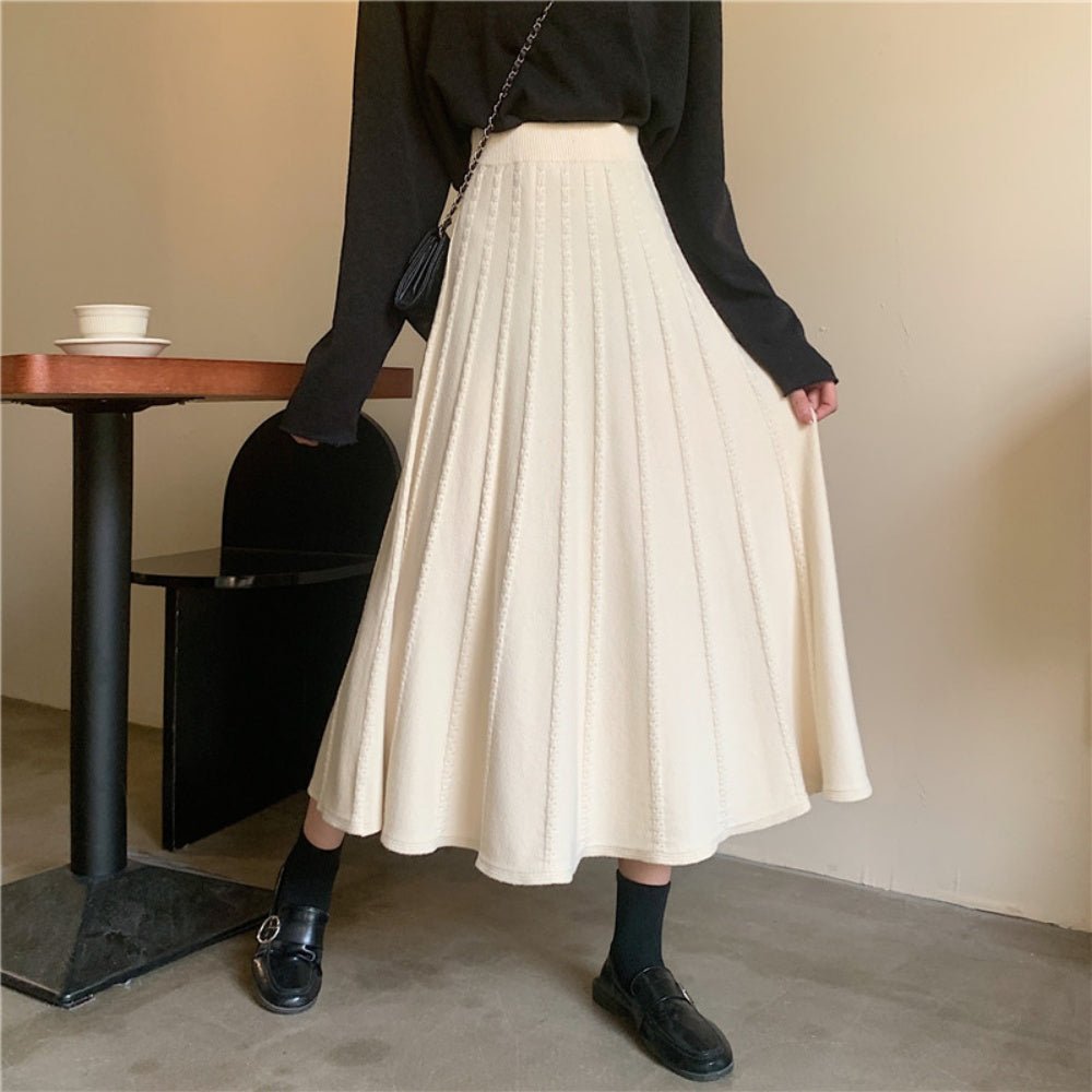 Aラインニットロングスカート
