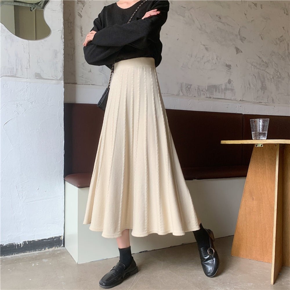 Aラインニットロングスカート
