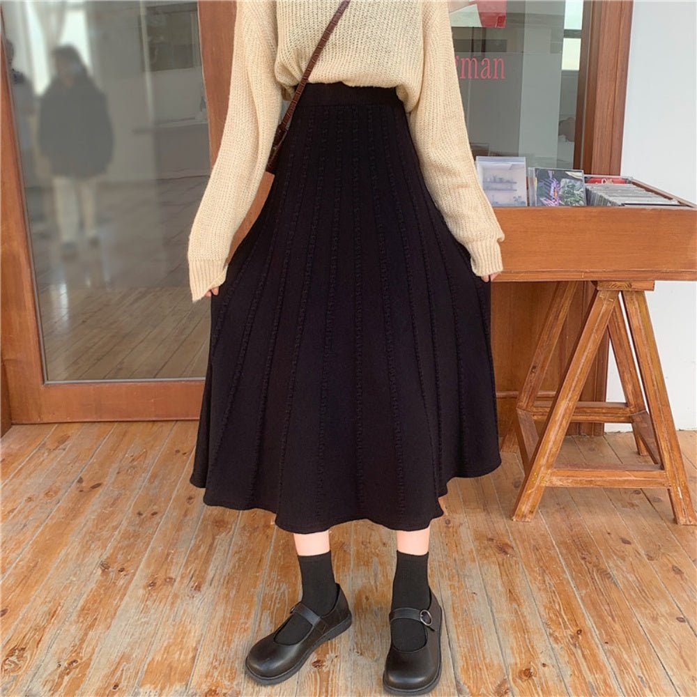Aラインニットロングスカート