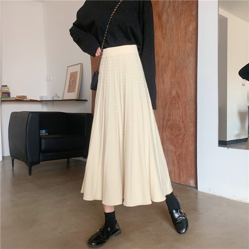 Aラインニットロングスカート
