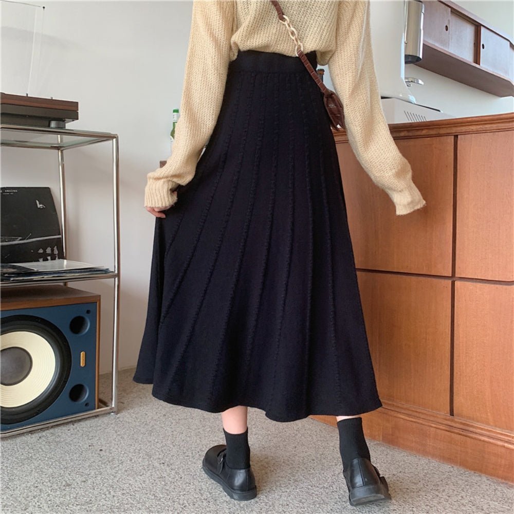 Aラインニットロングスカート