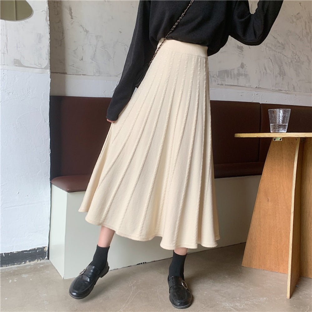 Aラインニットロングスカート