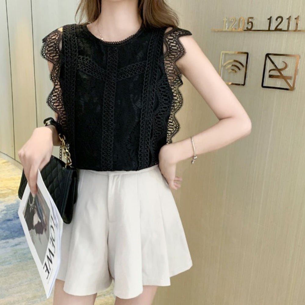 総レースノースリーブトップス｜オフィスカジュアル レディース 通販【ミレジェネ】