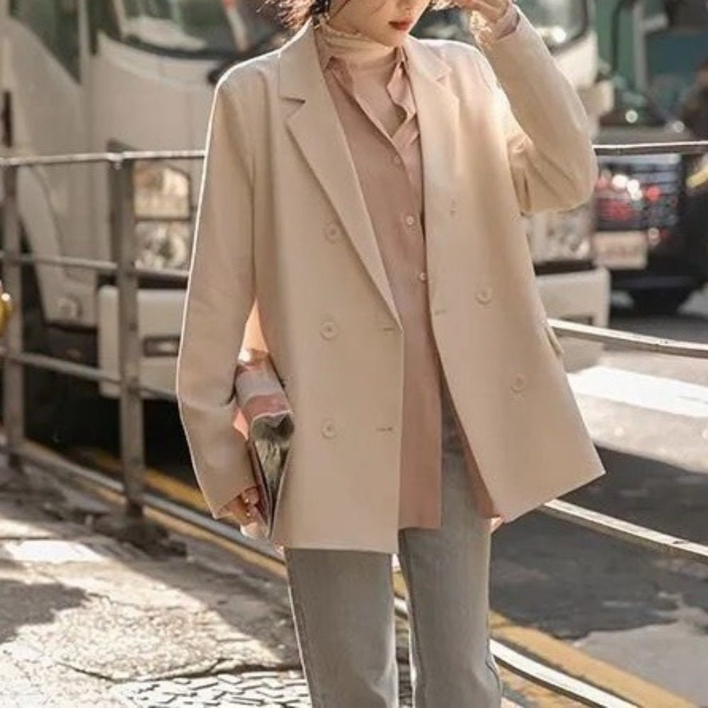 シンプルダブルブレストジャケット｜オフィスカジュアル レディース 通販【ミレジェネ】