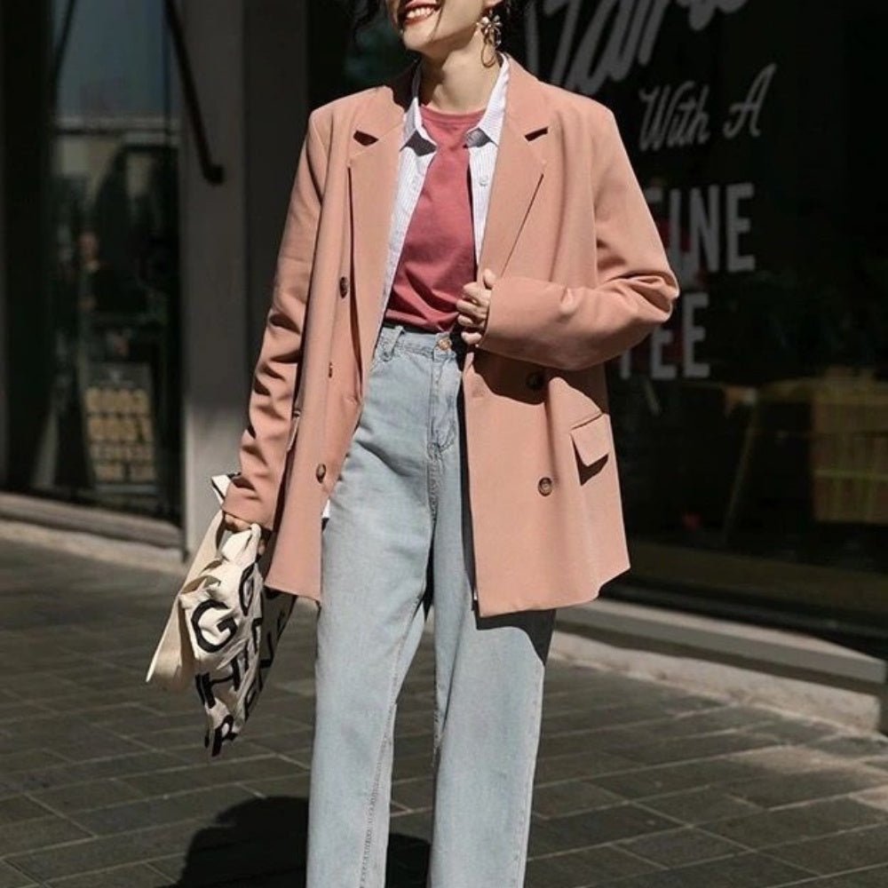 シンプルダブルブレストジャケット｜オフィスカジュアル レディース 通販【ミレジェネ】