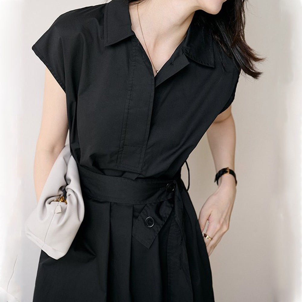 ヘンリーネックフレンチスリーブワンピース｜オフィスカジュアル レディース 通販【ミレジェネ】