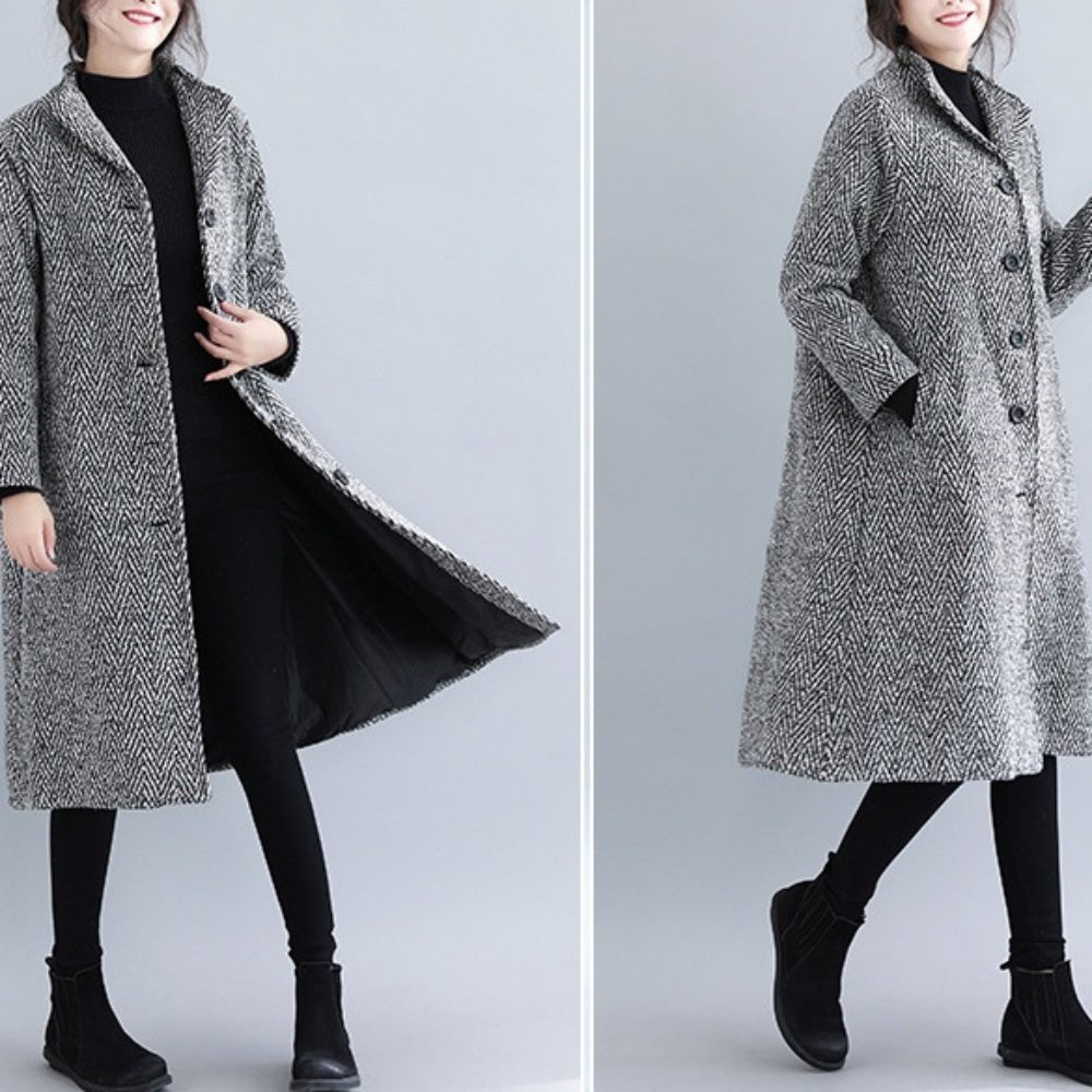 ヘリンボーンロングコート｜オフィスカジュアル レディース 通販