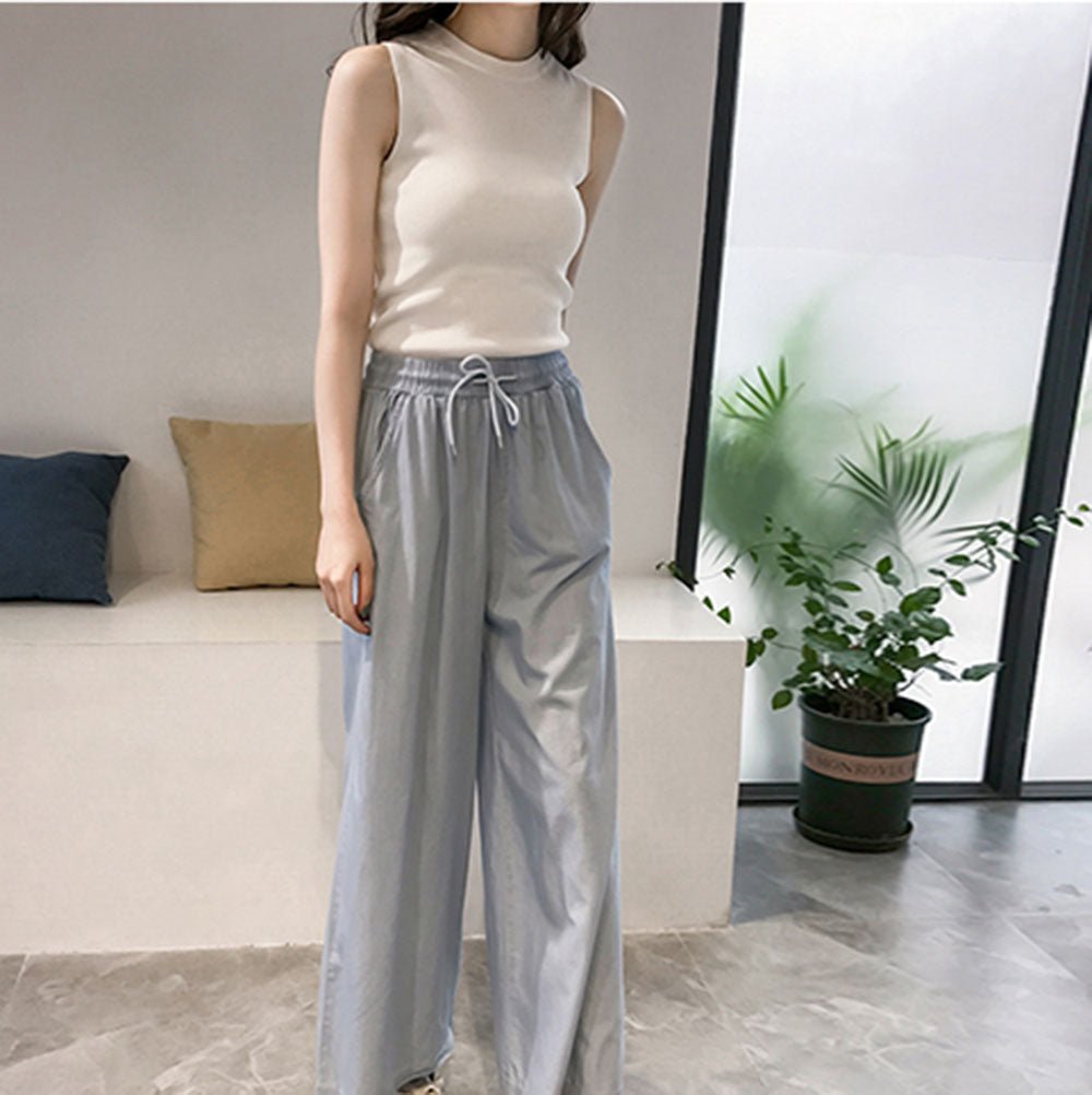 ボトルネック無地サマーニットタンクトップ - Millennial Generation