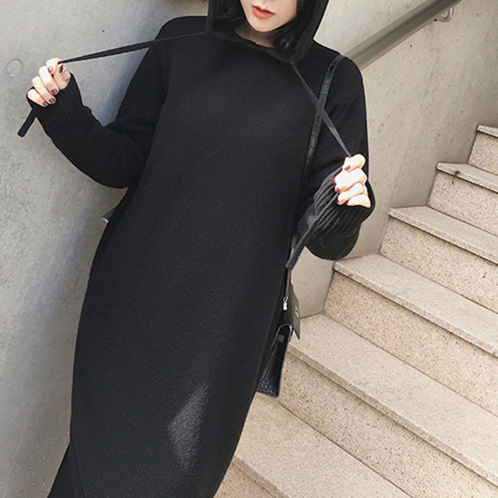 フード付きルーズニットワンピース - Millennial Generation