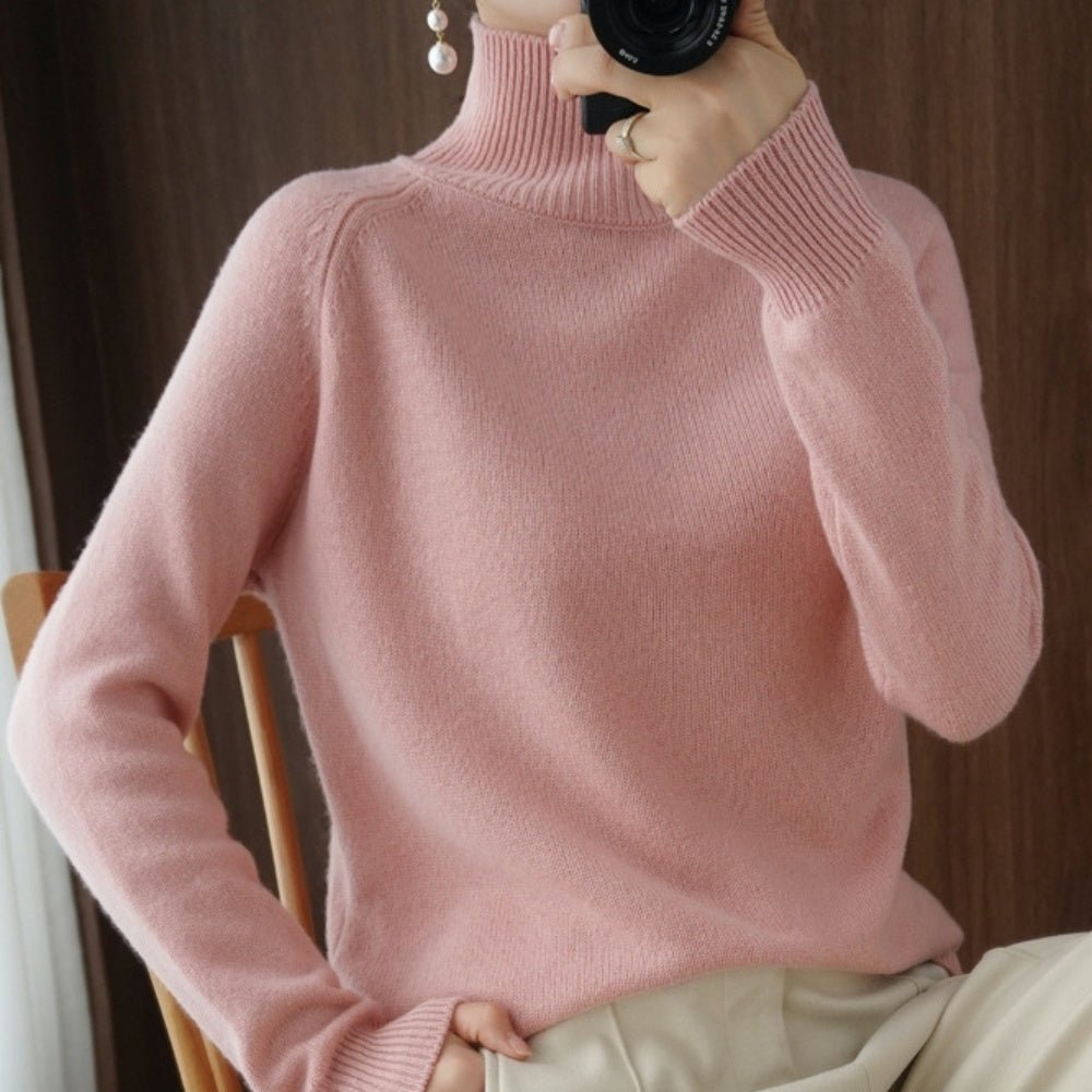 ハイネックロングスリーブニット