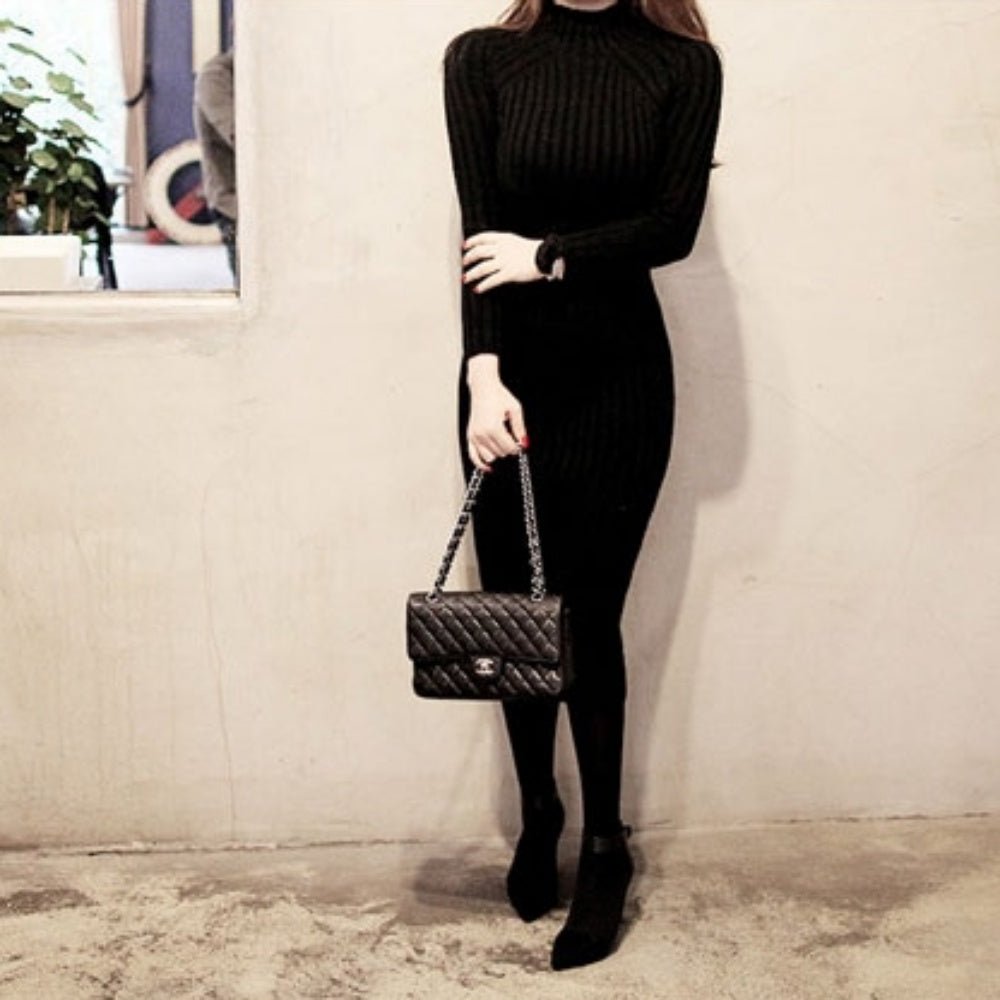 ロング丈リブニットワンピース - Millennial Generation