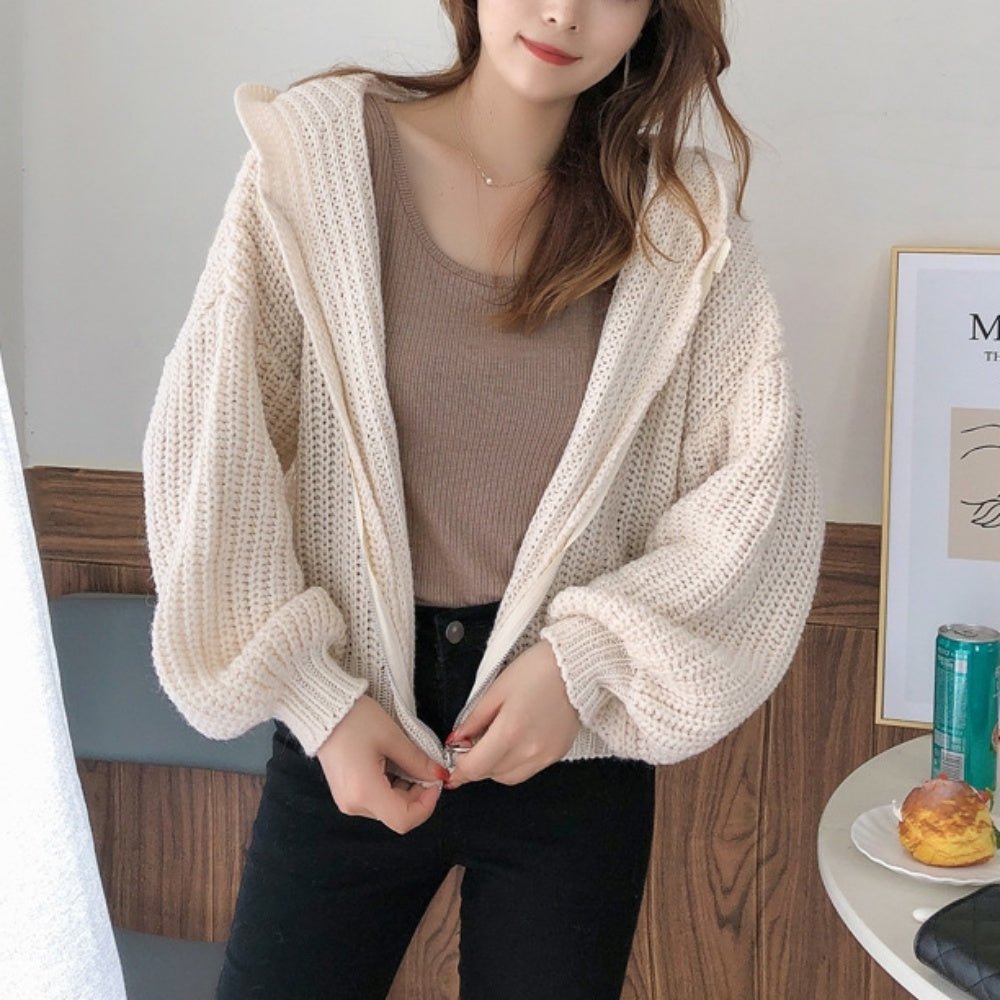 ジップアップニットパーカー