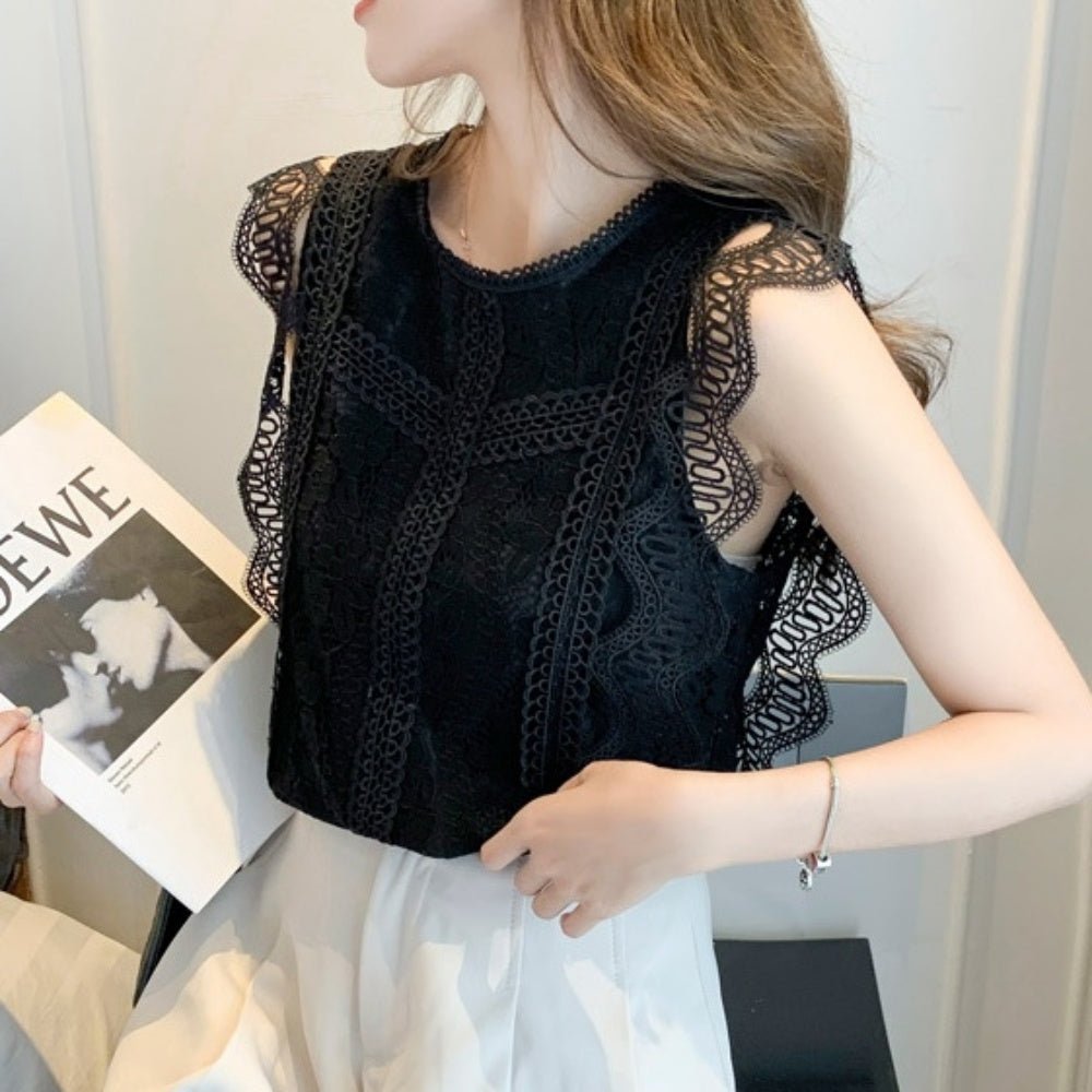 総レースノースリーブトップス｜オフィスカジュアル レディース 通販【ミレジェネ】