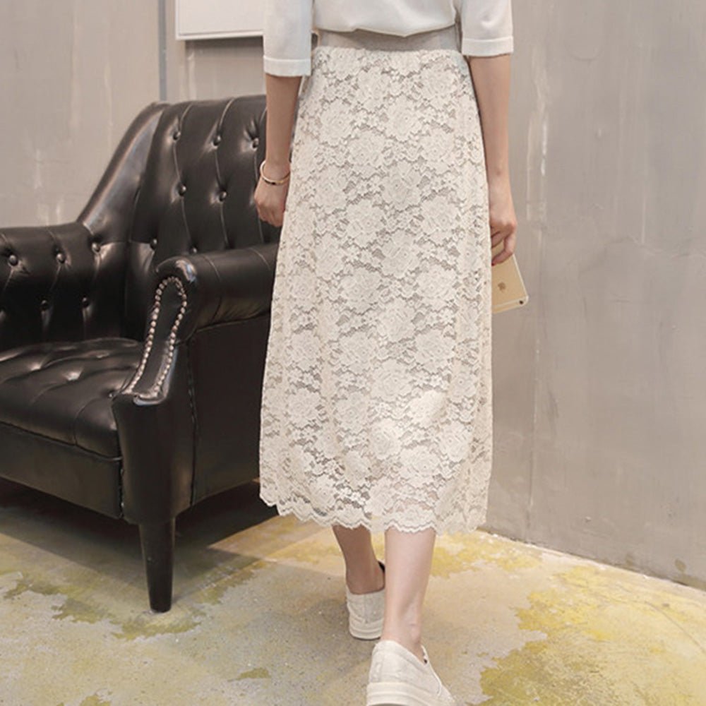 レースリバーシブルロングスカート｜オフィスカジュアル レディース 通販【ミレジェネ】