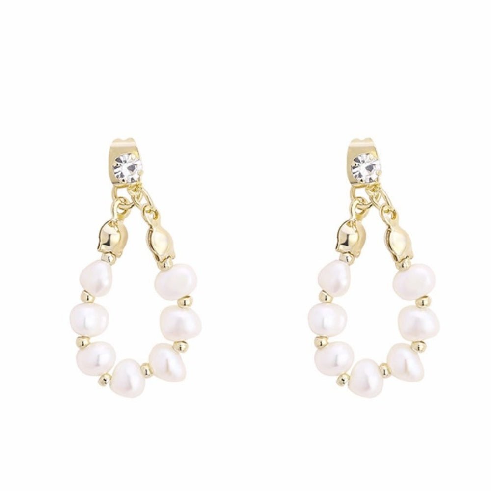 ビジューパールリングピアス