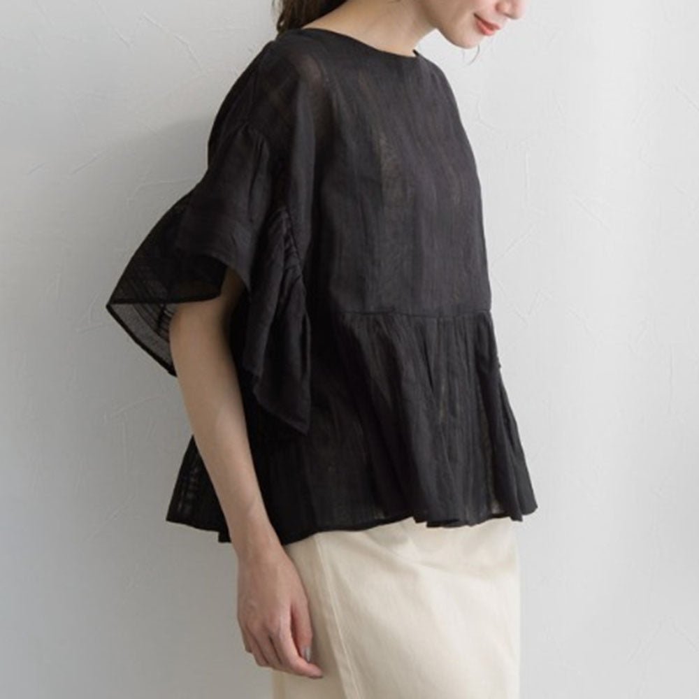フリルボリュームフレアトップス｜オフィスカジュアル レディース 通販【ミレジェネ】