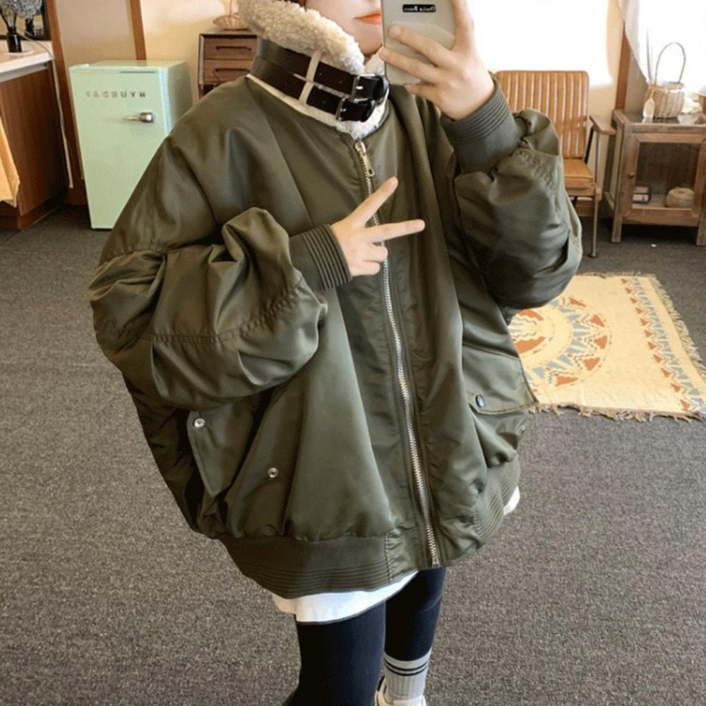 ベージュ ベルト付きオーバーサイズジャケット ネックベルトオーバーサイズブルゾン｜オフィスカジュアル