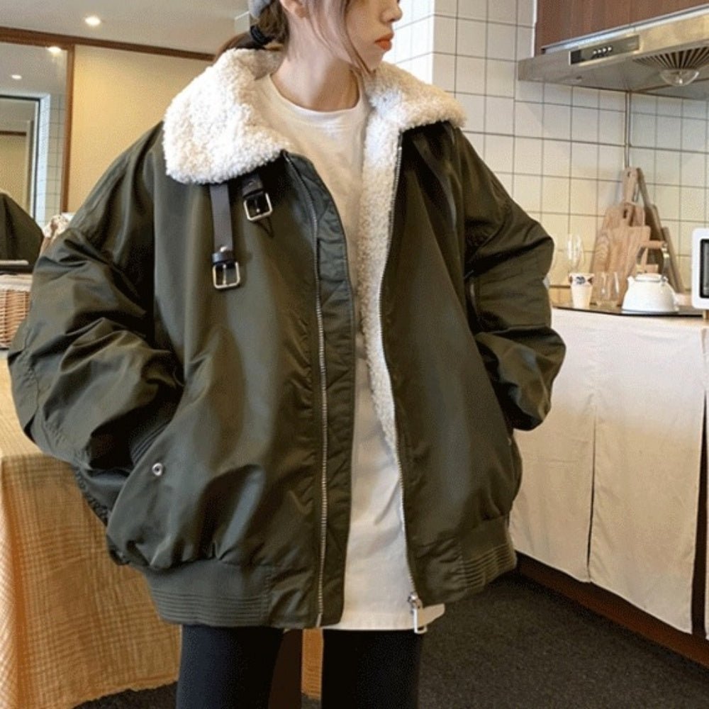 ネックベルトオーバーサイズブルゾン｜オフィスカジュアル