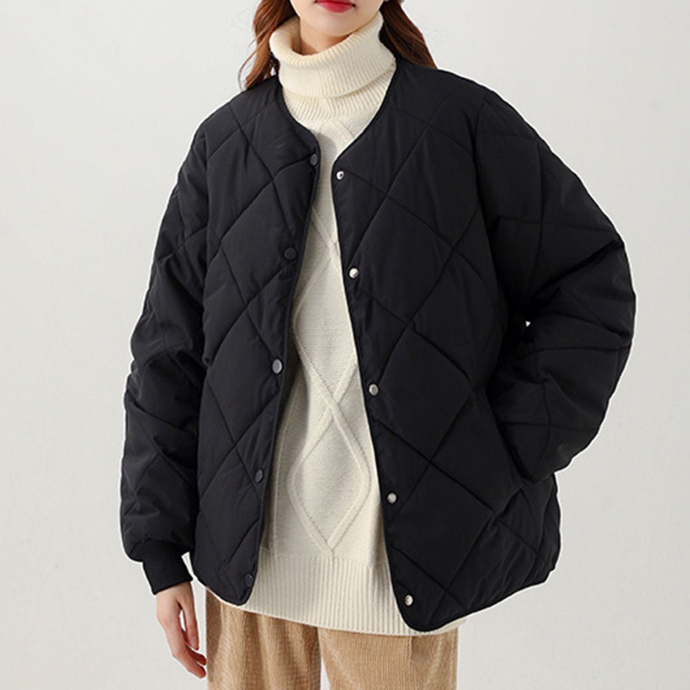 ノーカラーキルティングコート｜オフィスカジュアル レディース 通販