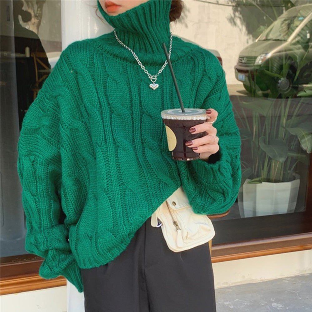 カレンテージ　ざっくりタートルネックニット　グリーン ざっくりタートルネックニット｜オフィスカジュアル レディース 通販