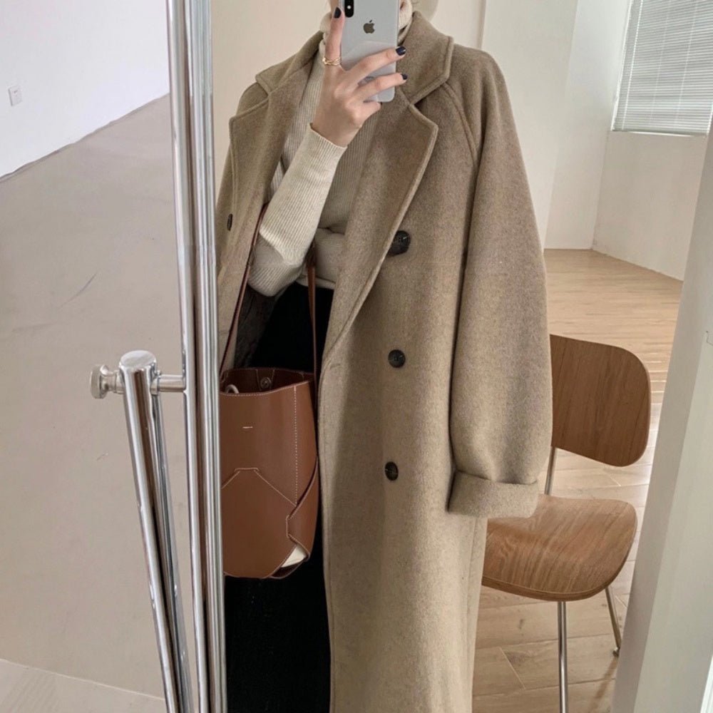 ベルト付きダブルボタンロングコート｜オフィスカジュアル レディース 通販【ミレジェネ】