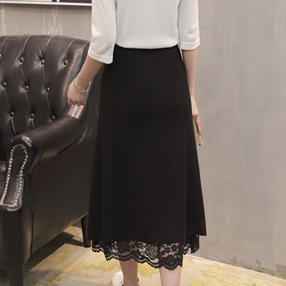 レースリバーシブルロングスカート｜オフィスカジュアル レディース 通販【ミレジェネ】