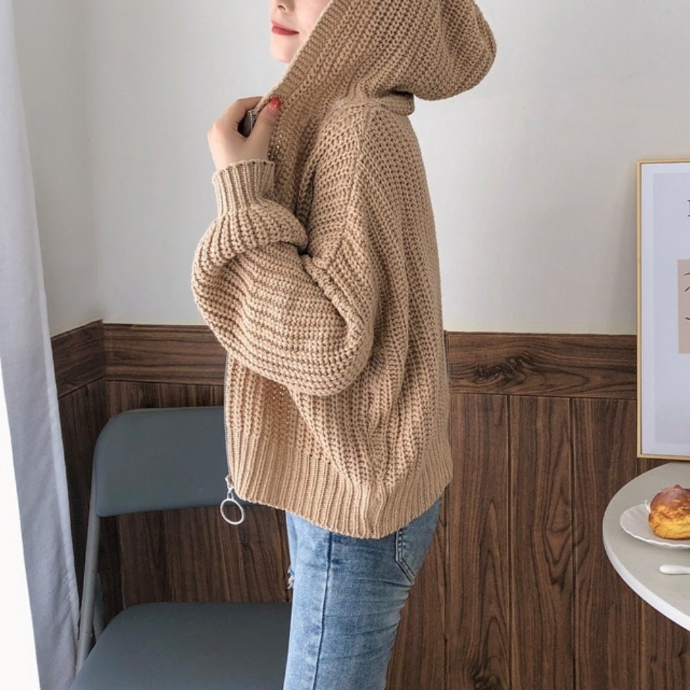 ジップアップニットパーカー｜オフィスカジュアル レディース