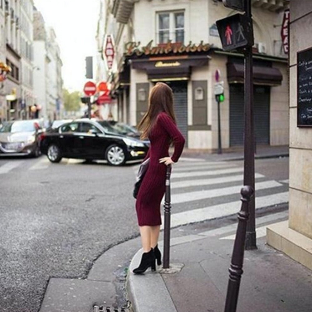 ロング丈リブニットワンピース - Millennial Generation