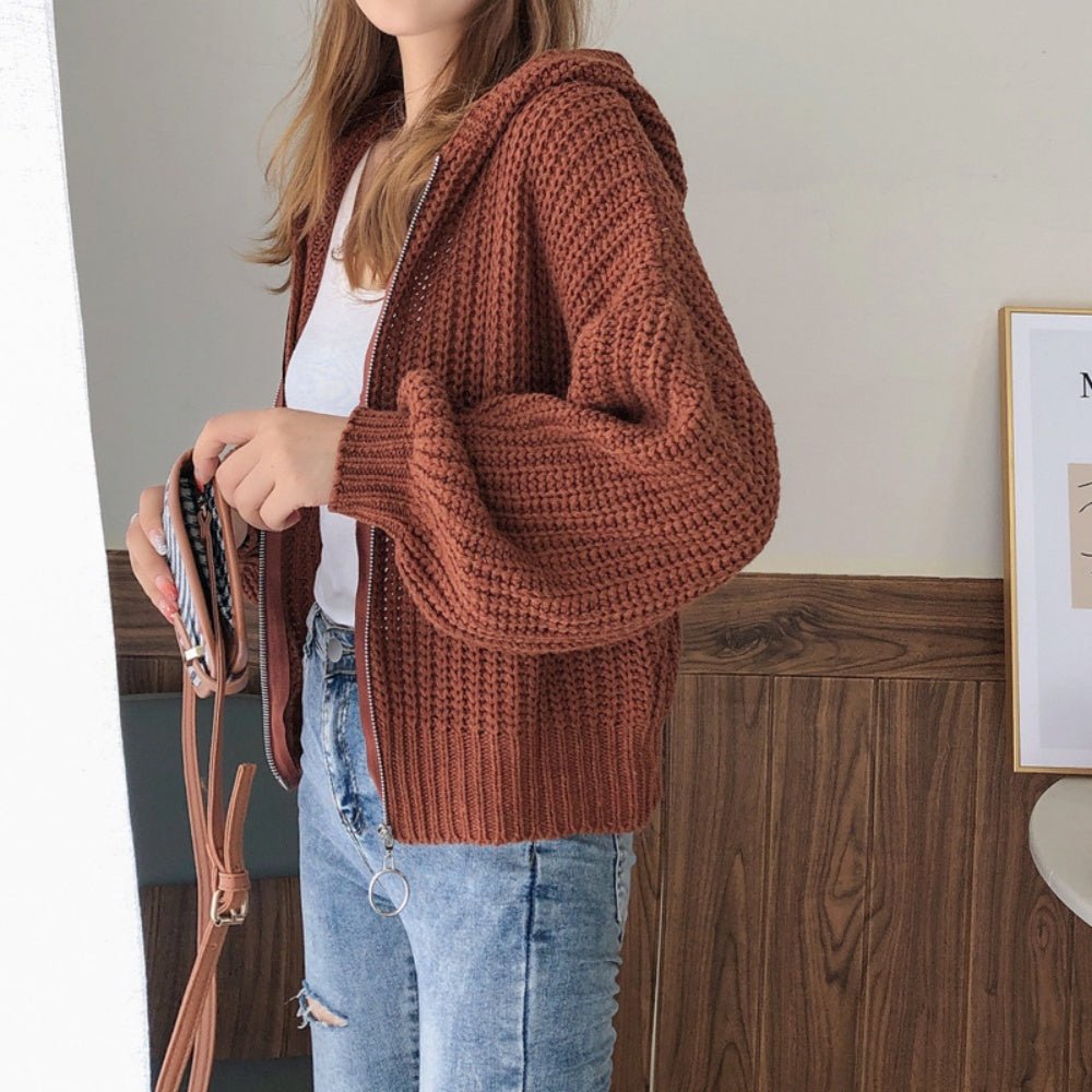 ジップアップニットパーカー