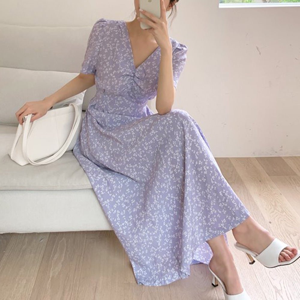 小花柄シフォンワンピース｜オフィスカジュアル レディース 通販【ミレジェネ】