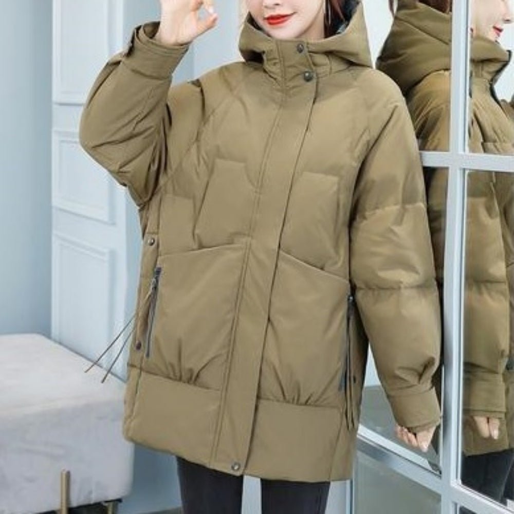 ダウンジャケット レディース フード付き中綿ダウンジャケット｜オフィスカジュアル レディース 通販