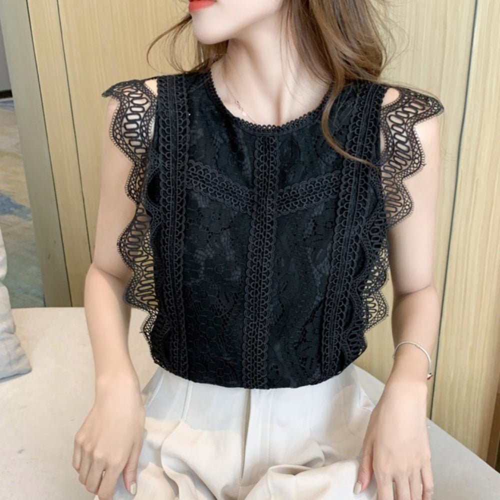 総レースノースリーブトップス｜オフィスカジュアル レディース 通販【ミレジェネ】