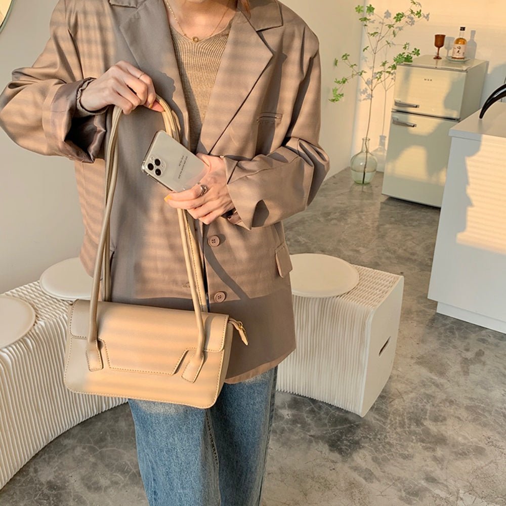 スクエアショルダーハンドバッグ