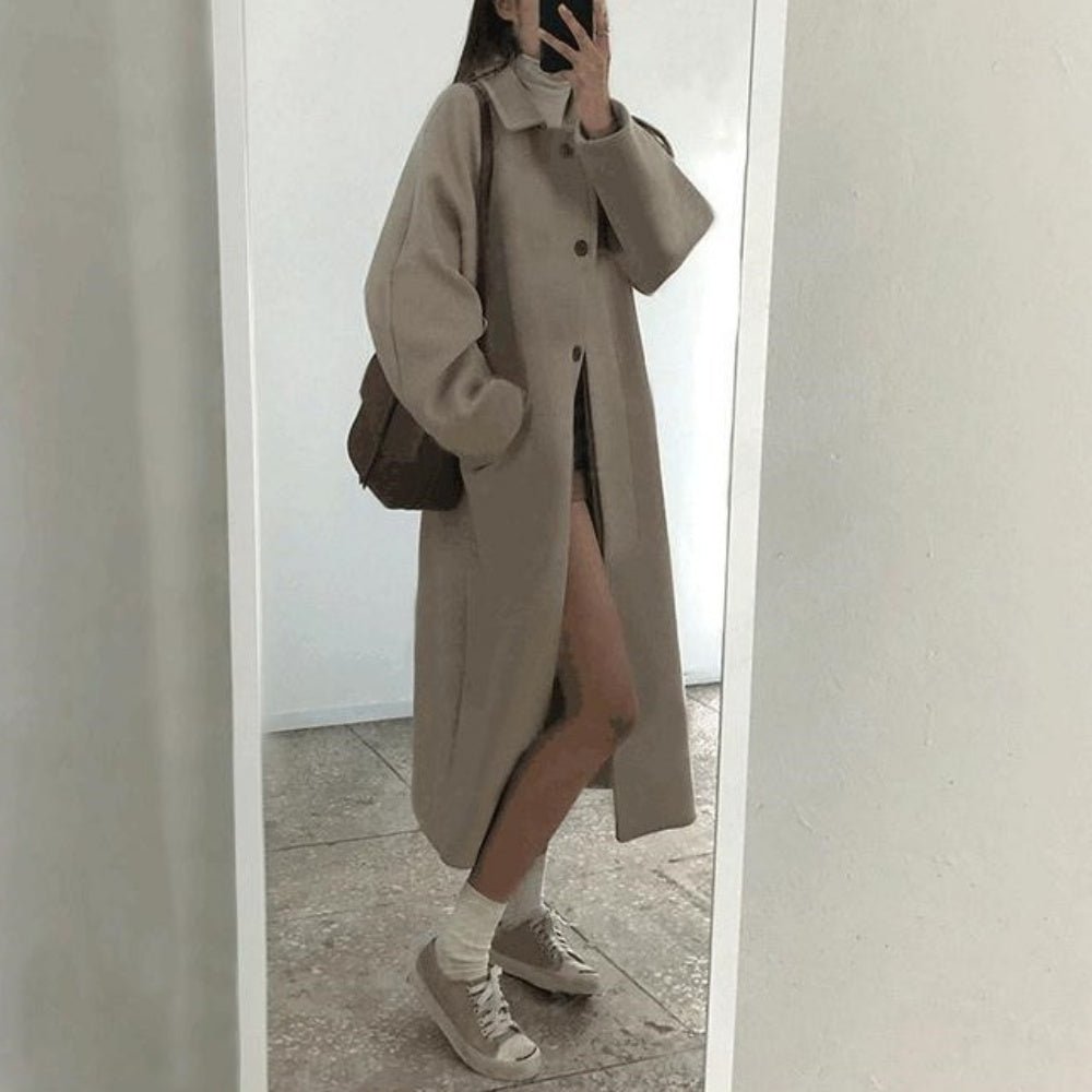 ロング丈ステンカラーコート｜オフィスカジュアル レディース 通販【ミレジェネ】