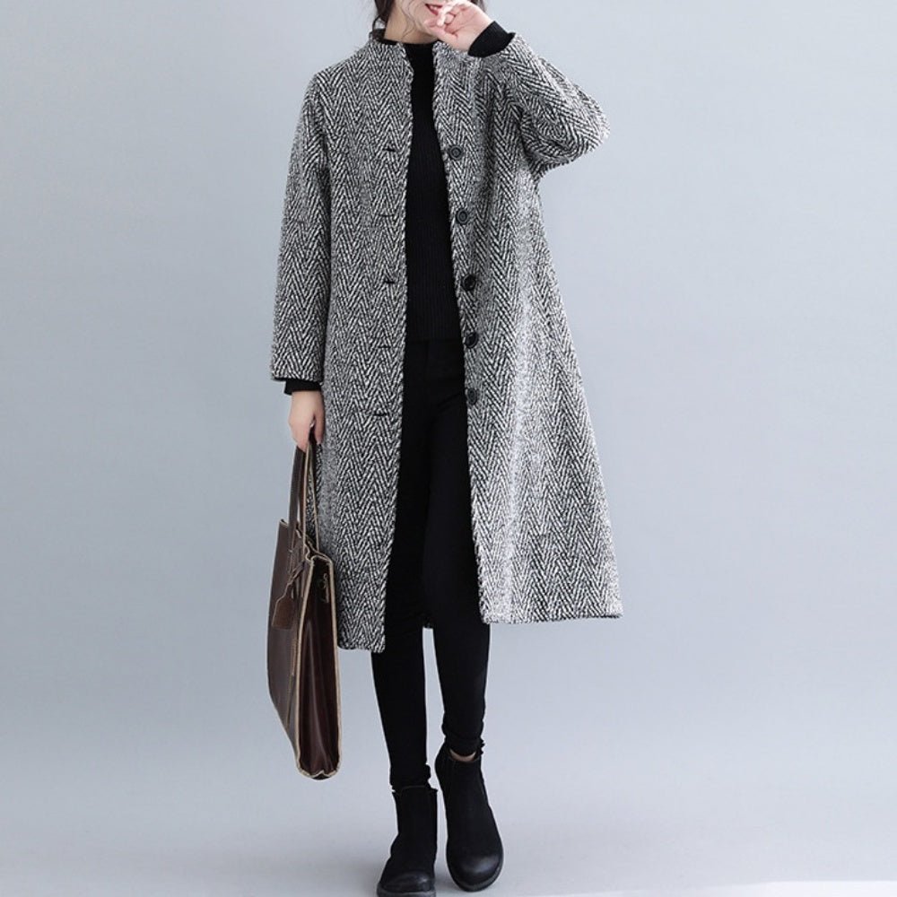 美品✨パドカレ 21aw ヘリンボーン ウールコート ロング 新商品】スタッフ愛用率も高い「かろやかウールロングコート」に、新柄