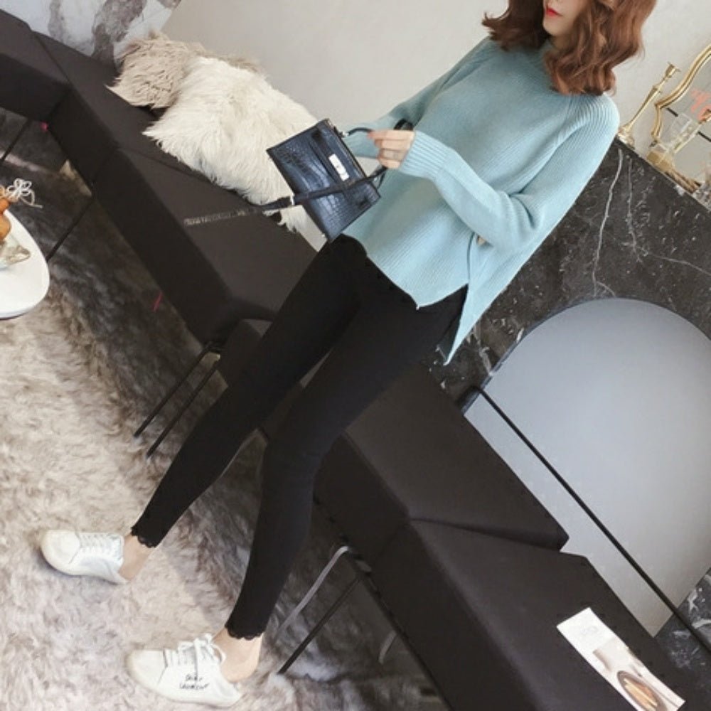 サイドスリットボタンニット