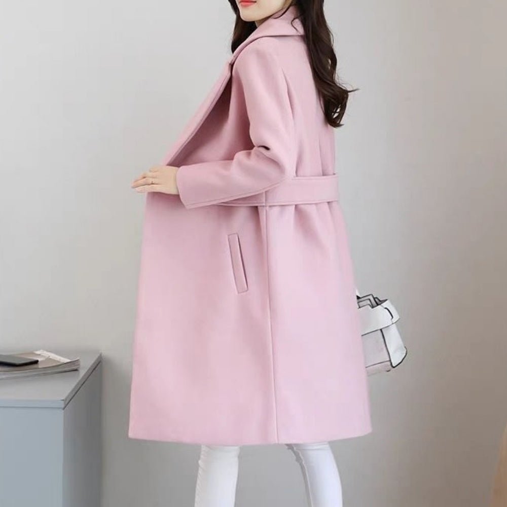 JUSGLITTY ピンク ダブルボタンチェスターコート ジャスグリッティー ダブルボタンチェスターコート ピンク