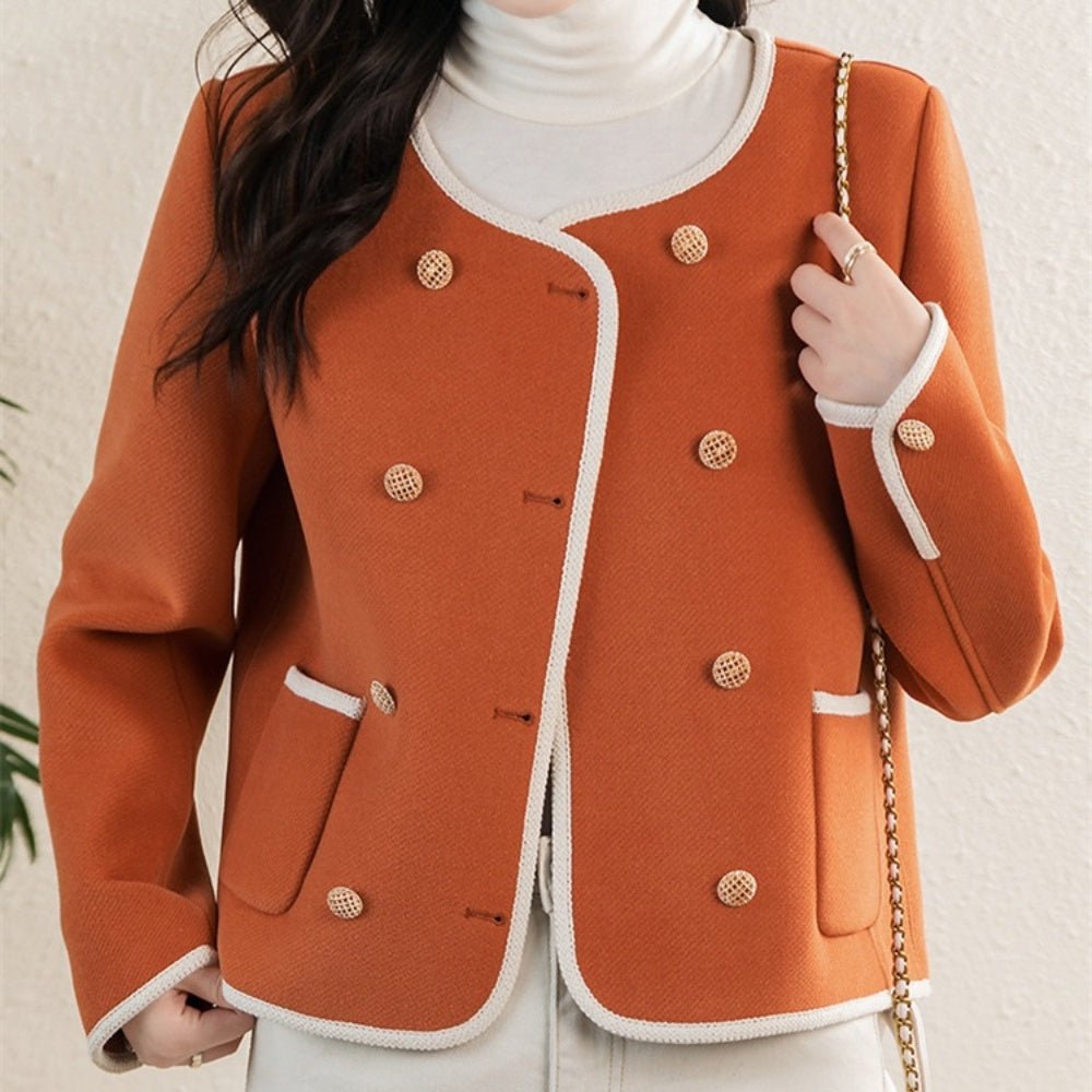 美品♡gallardagalanteノーカラージャケット ベージュ ダブルボタン COLLAGE GALLARDAGALANTE ジャケット テーラードジャケット