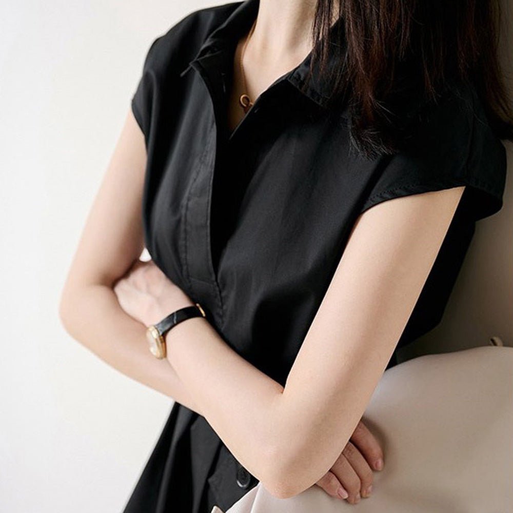 ヘンリーネックフレンチスリーブワンピース｜オフィスカジュアル レディース 通販【ミレジェネ】