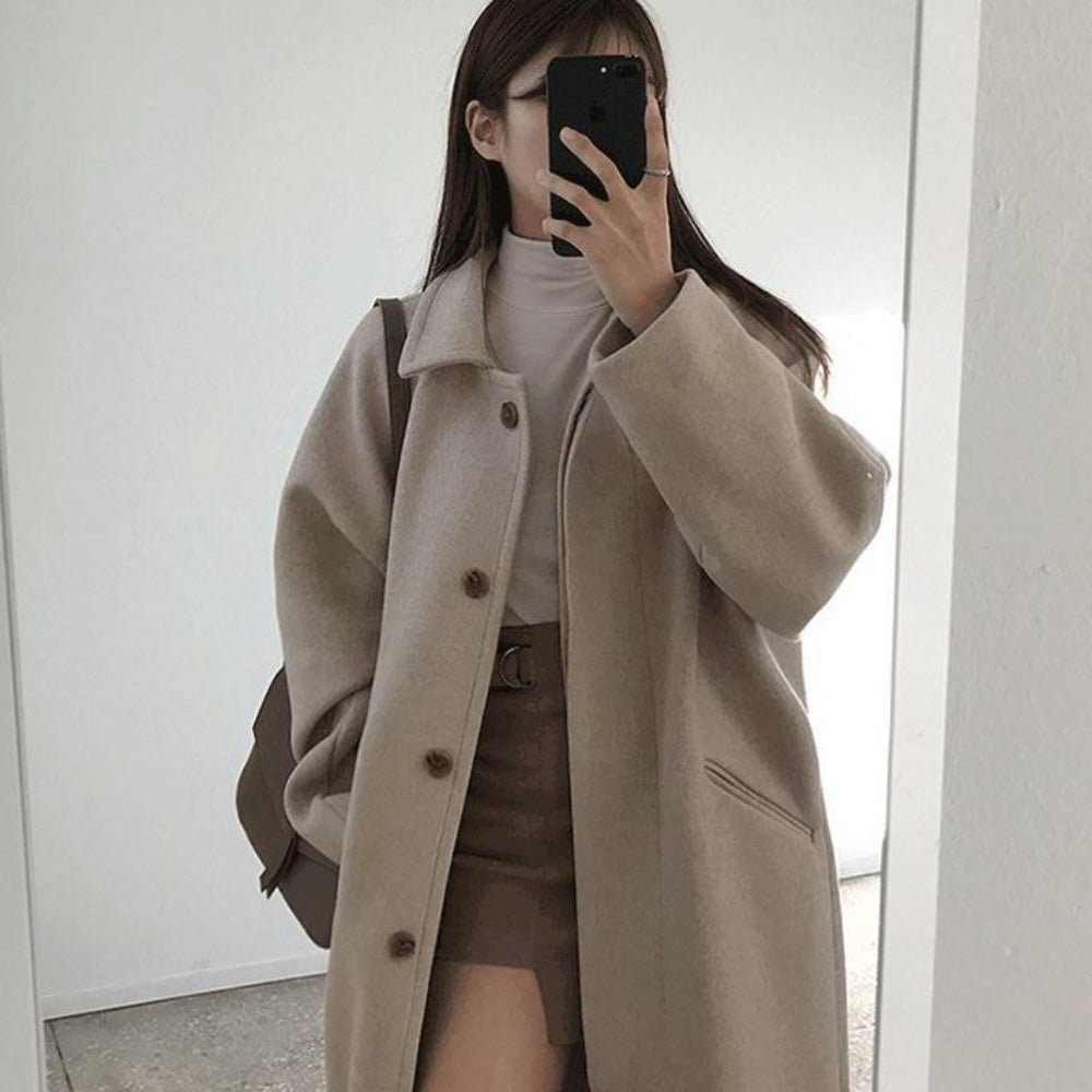 ロング丈ステンカラーコート｜オフィスカジュアル レディース 通販【ミレジェネ】