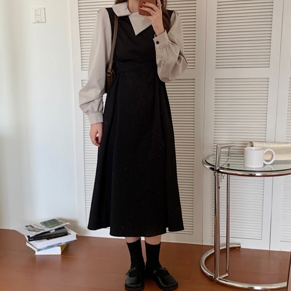 切り替えバイカラーワンピース｜オフィスカジュアル レディース 通販